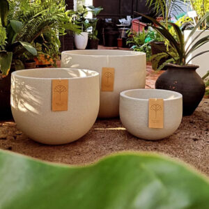 Macetero Rústico Redondo M Crudo